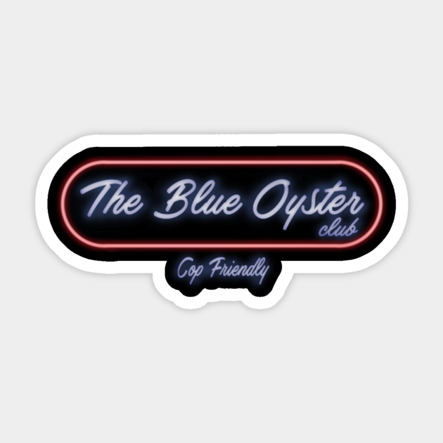 The Blue Oyster club 80s Police Academy Sticker TeePublic